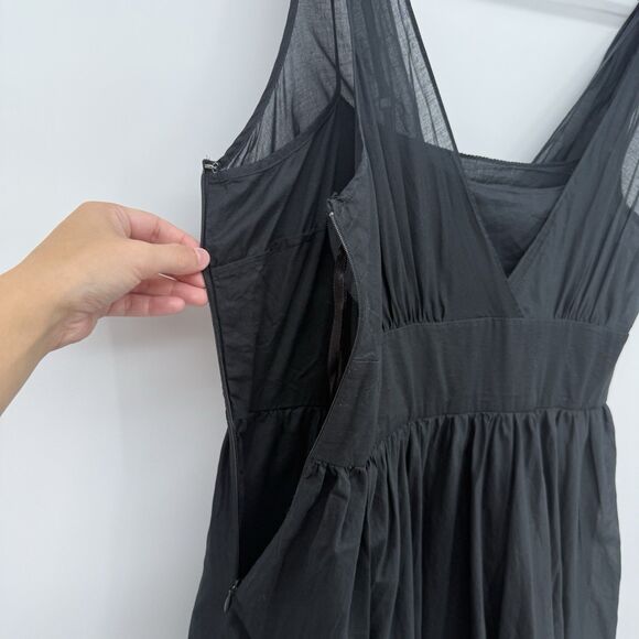 Banana Republic Black Dress Cotton A Line Size 10 Classic Formal - Picture 11 of 12